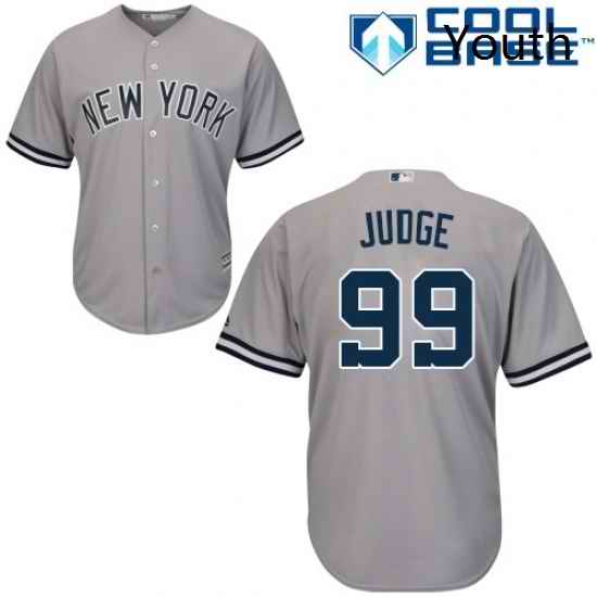 Youth Majestic New York Yankees 99 Aaron Judge Replica Grey Road MLB Jersey